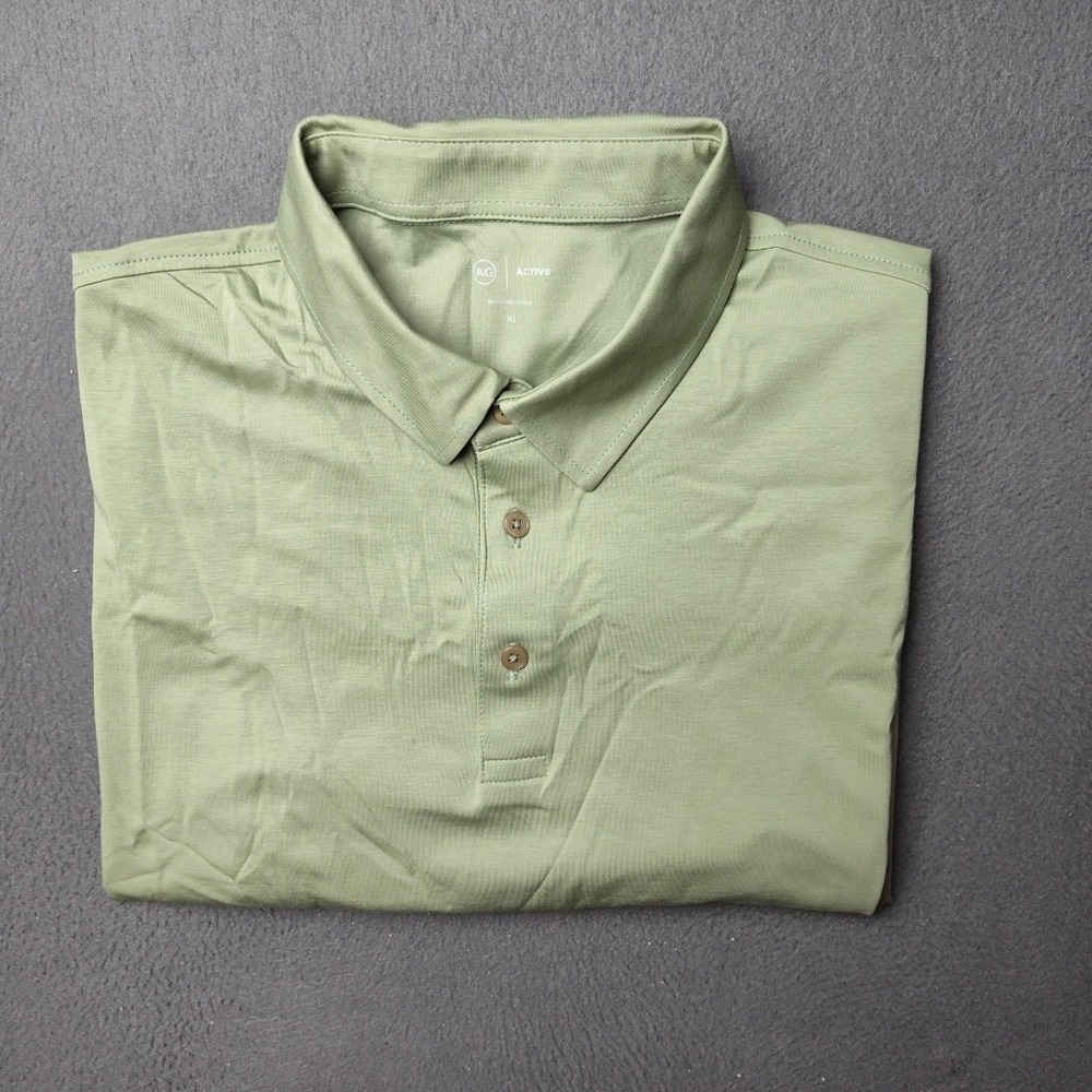 AG Active‎ Polo Shirt Mens XL Green Performance Golf Short Sleeve Stretch Korea